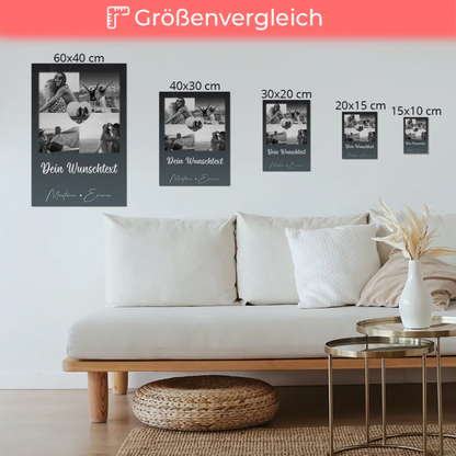 Freundinnen Bild Personalisiert Fotoboard mit 4 Fotos 1 Herz Wunschtext Buusenfreundin