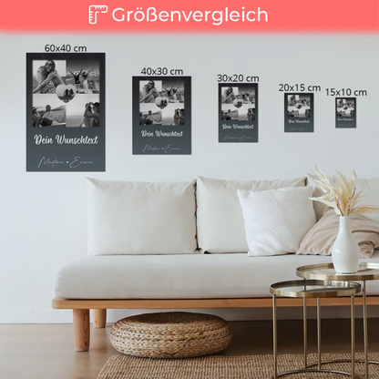 Freundinnen Bild Personalisiert Fotoboard mit 4 Fotos 1 Herz Wunschtext Buusenfreundin