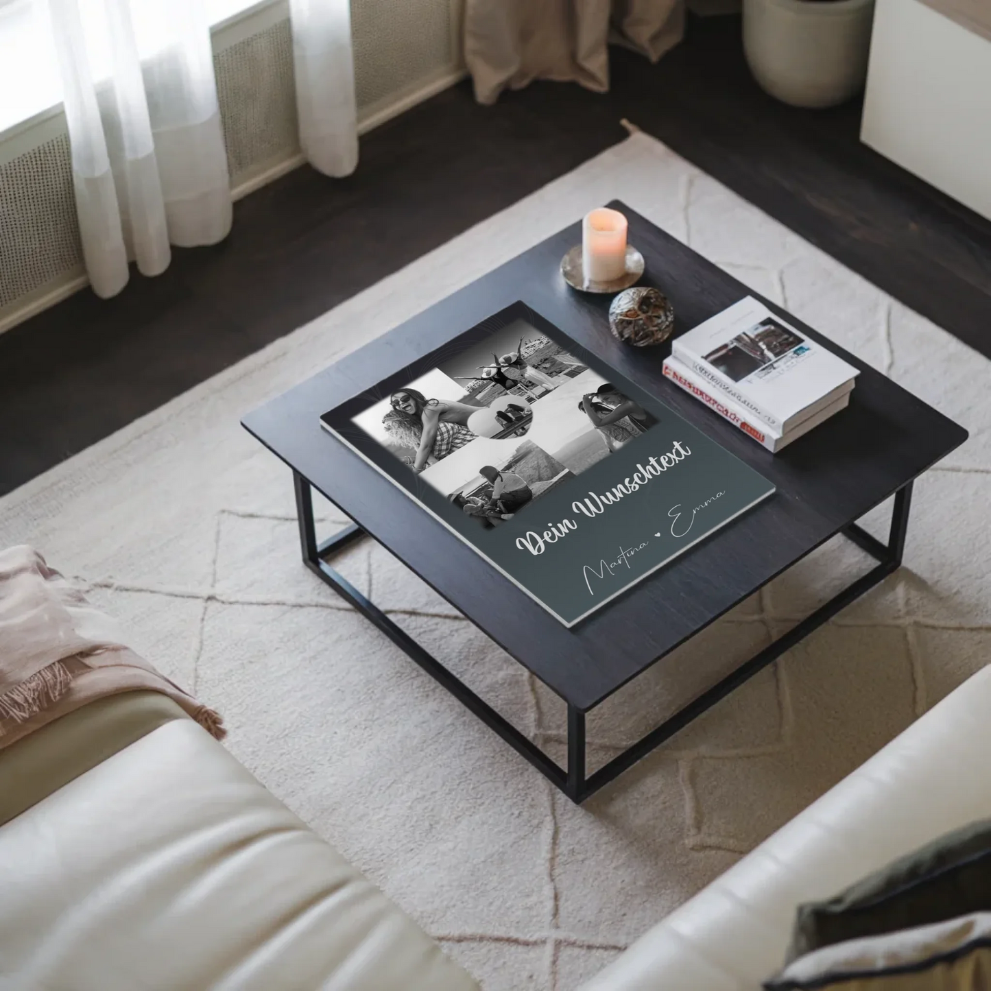 Freundinnen Bild Personalisiert Fotoboard mit 4 Fotos 1 Herz Wunschtext Buusenfreundin