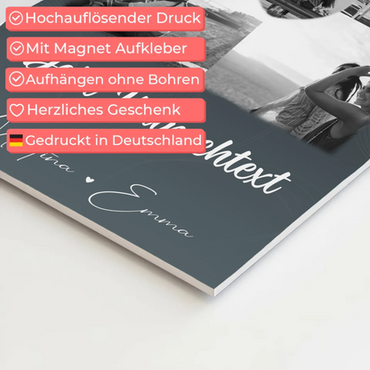 Freundinnen Bild Personalisiert Fotoboard mit 4 Fotos 1 Herz Wunschtext Buusenfreundin