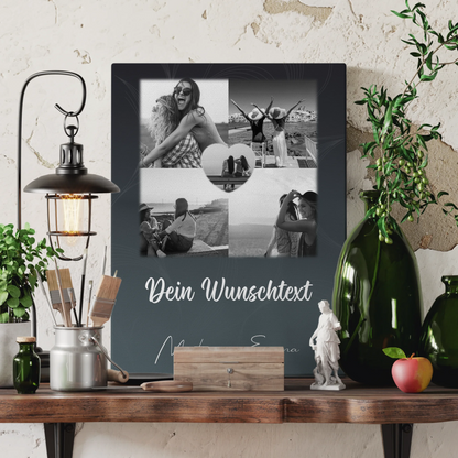 Leinwand beste Freundin mit 4 Fotos Herz Wunschtext Buusenfreundin 3