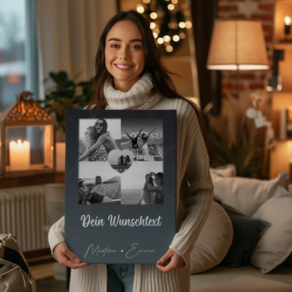 Leinwand beste Freundin mit 4 Fotos Herz Wunschtext Buusenfreundin 2