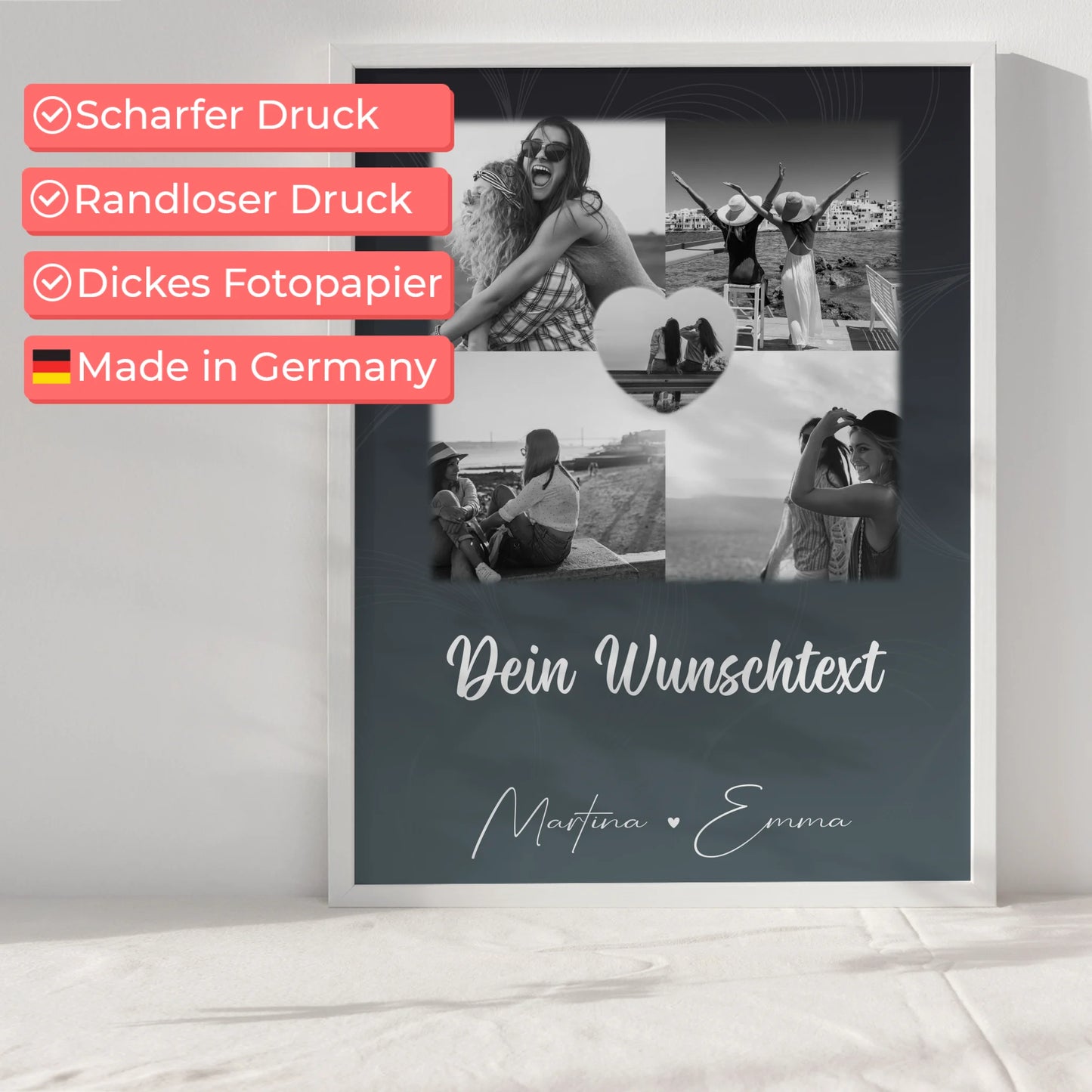 Busenfreundin Freundinnen Bild Personalisiert 4 Fotos Herz Text