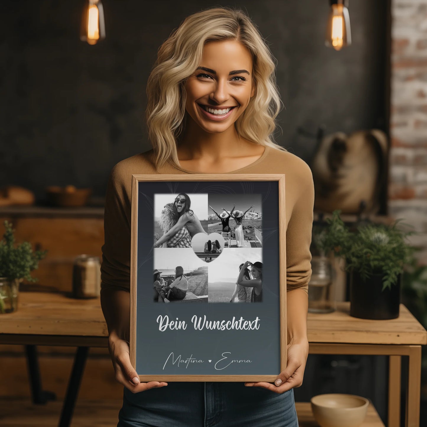 Busenfreundin Freundinnen Bild Personalisiert 4 Fotos Herz Text