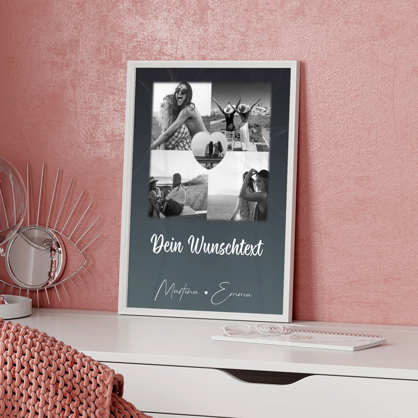 Busenfreundin Freundinnen Bild Personalisiert 4 Fotos Herz Text