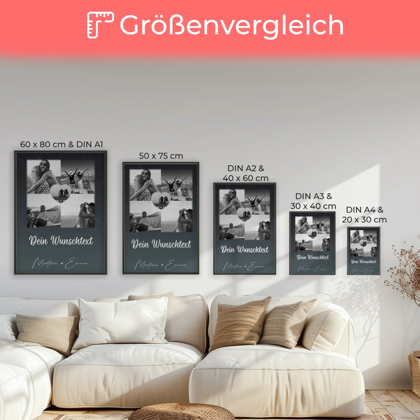 Busenfreundin Freundinnen Bild Personalisiert 4 Fotos Herz Text