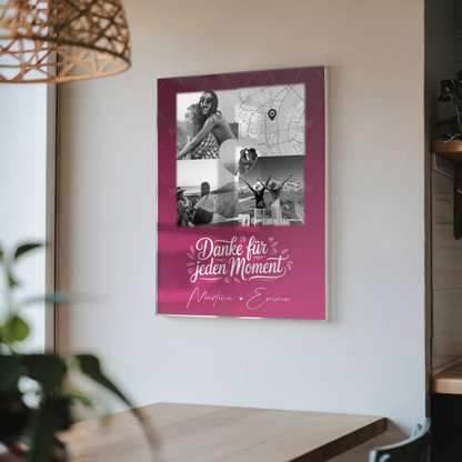 Personalisierte Fotogeschenke für beste Freundin mit 3 Fotos 1 Herz Foto Karte