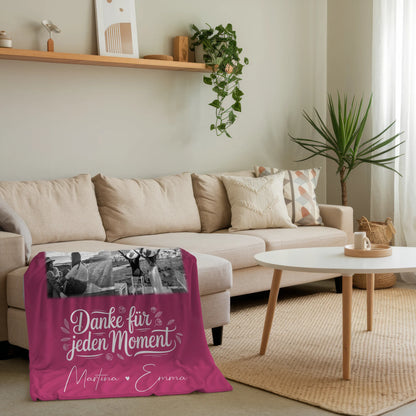 Personalisierte Namensdecke mit 3 Fotos Herz Foto und Karte für einzigartige Geschenke 4