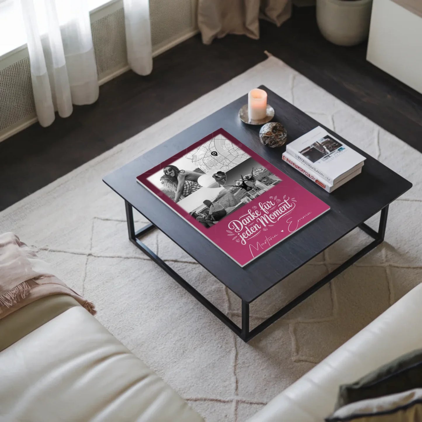 Personalisierte Fotoboard beste Freundin mit 3 Fotos 1 Herz Foto Karte für einzigartige Geschenke 3