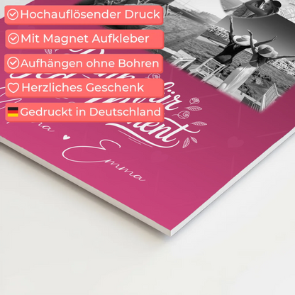 Personalisierte Fotoboard beste Freundin mit 3 Fotos 1 Herz Foto Karte für einzigartige Geschenke 10