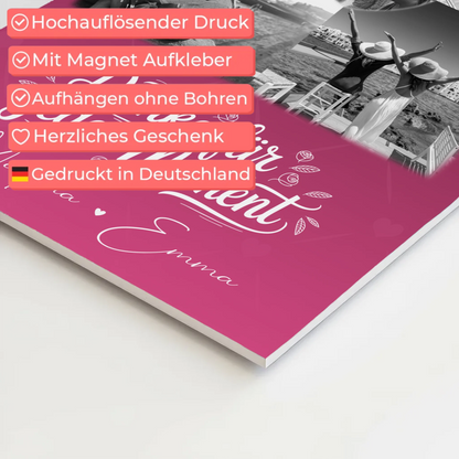 Personalisierte Fotoboard beste Freundin mit 3 Fotos 1 Herz Foto Karte für einzigartige Geschenke