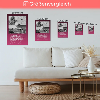Personalisierte Fotoboard beste Freundin mit 3 Fotos 1 Herz Foto Karte für einzigartige Geschenke