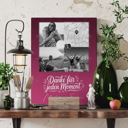 Leinwand Für Beste Freundin Gestalten mit 3 Fotos und Herz Foto Karte personalisiertes Geschenk 3