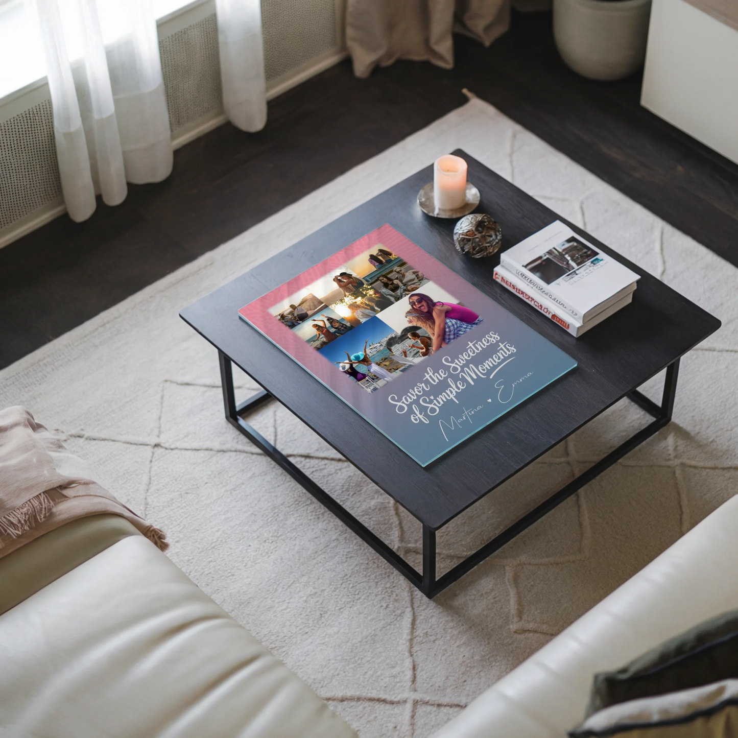 Personalisierte Geschenk beste Freundin mit 8 Fotos und 1 Herz Foto individuell gestaltet