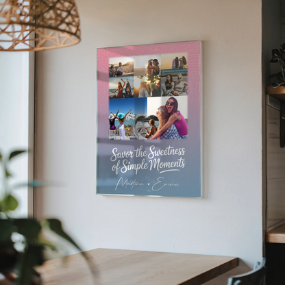 Personalisierte Geschenk beste Freundin mit 8 Fotos und 1 Herz Foto individuell gestaltet