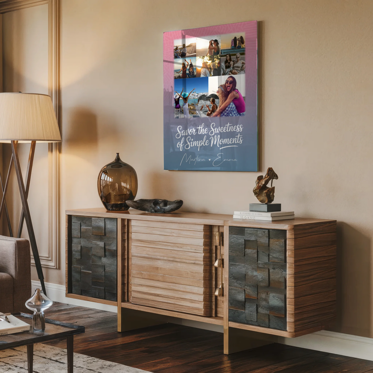 Personalisierte Geschenk beste Freundin mit 8 Fotos und 1 Herz Foto individuell gestaltet