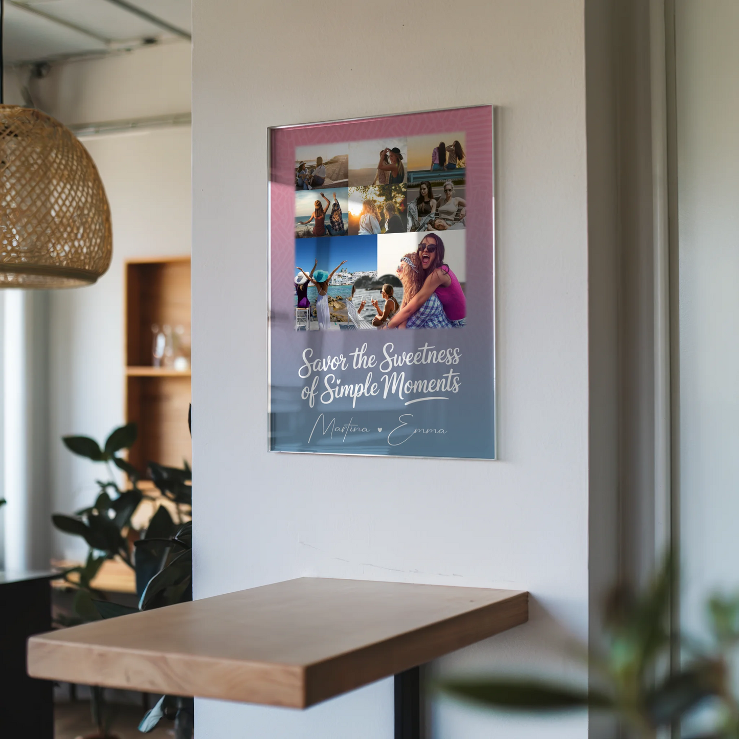 Personalisierte Geschenk beste Freundin mit 8 Fotos und 1 Herz Foto individuell gestaltet