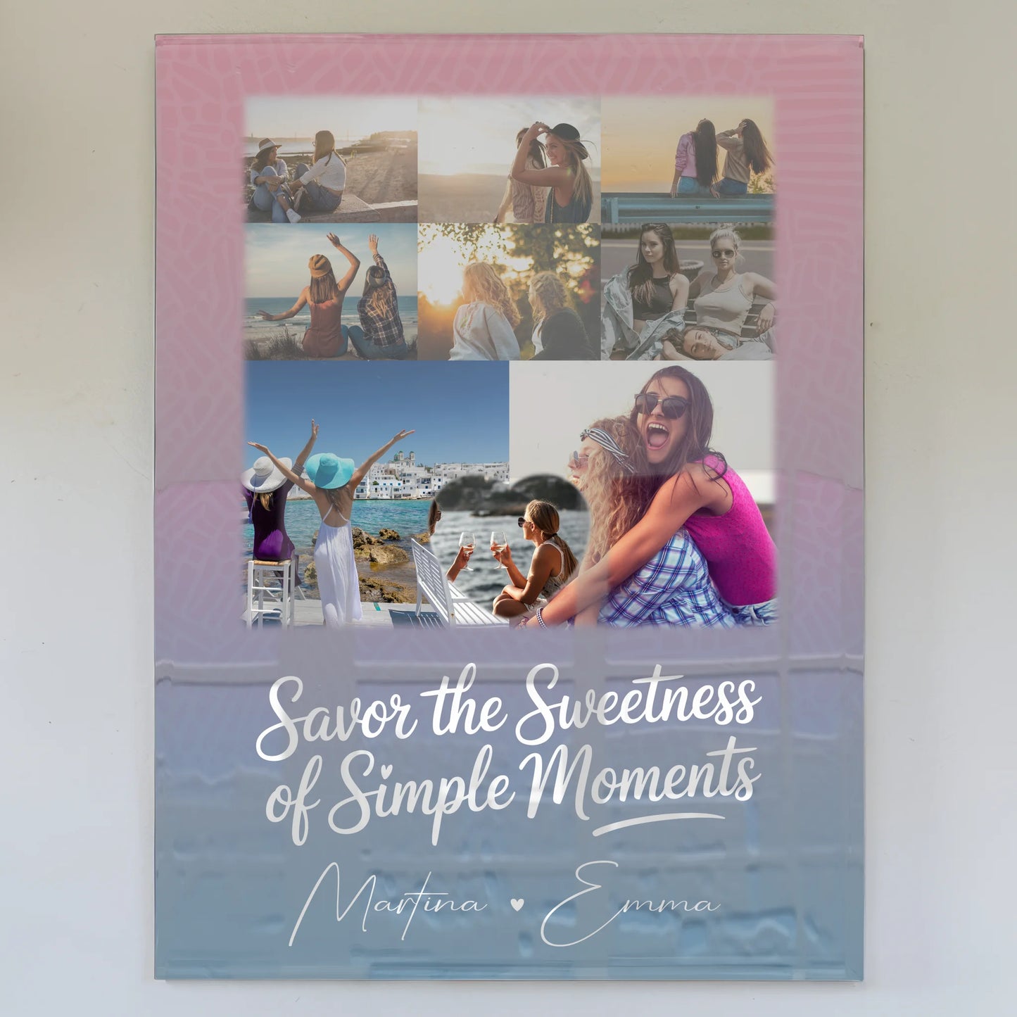 Personalisierte Geschenk beste Freundin mit 8 Fotos und 1 Herz Foto individuell gestaltet