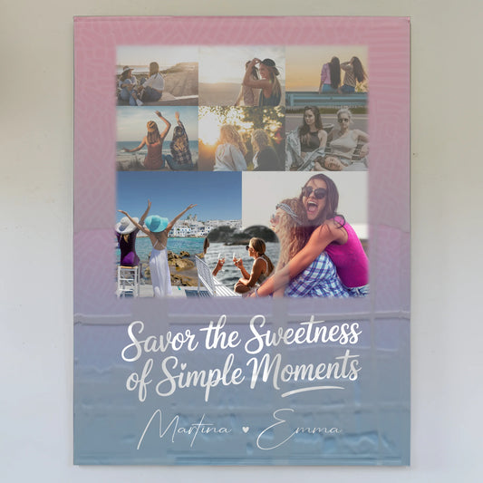 Personalisierte Geschenk beste Freundin mit 8 Fotos und 1 Herz Foto individuell gestaltet