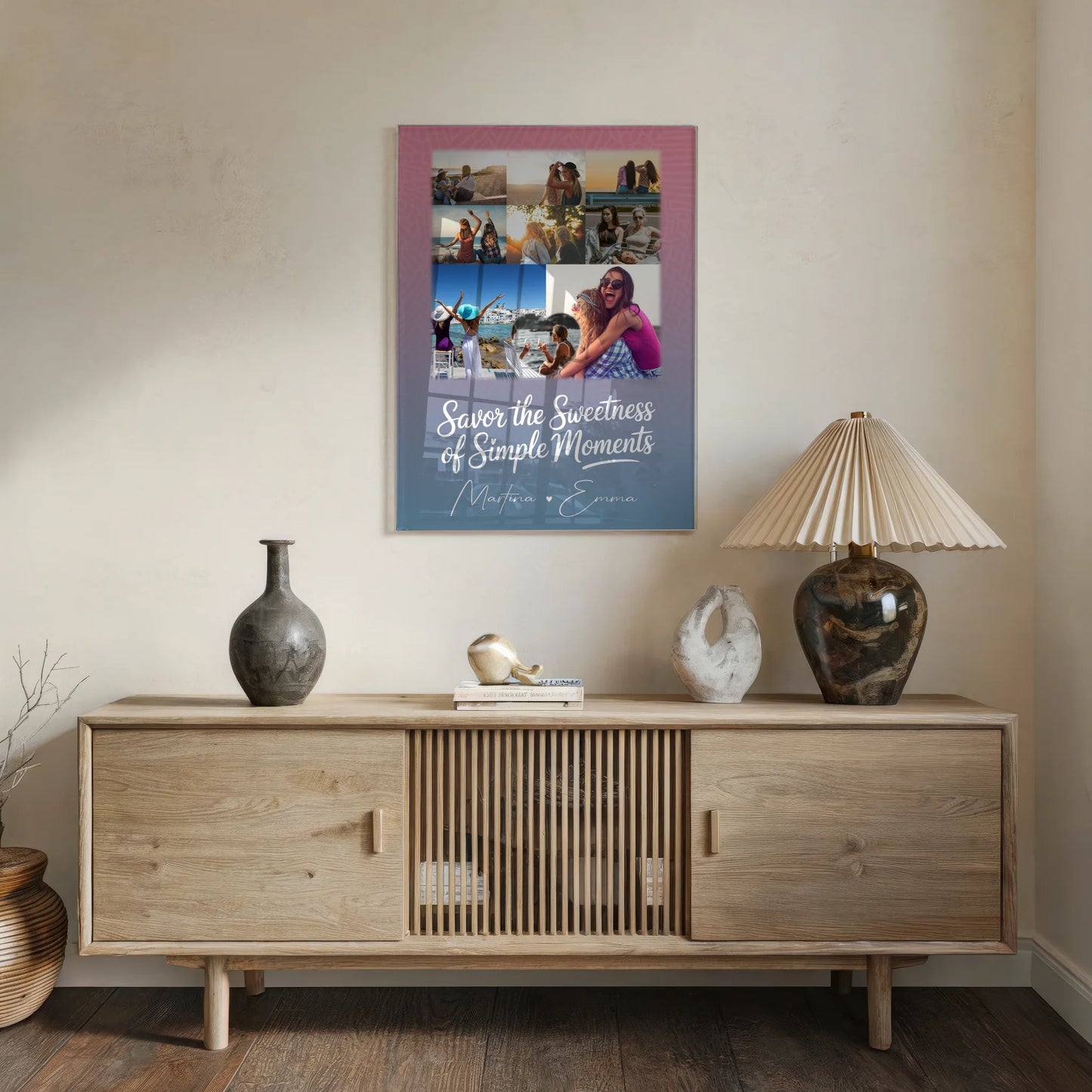 Personalisierte Geschenk beste Freundin mit 8 Fotos und 1 Herz Foto individuell gestaltet