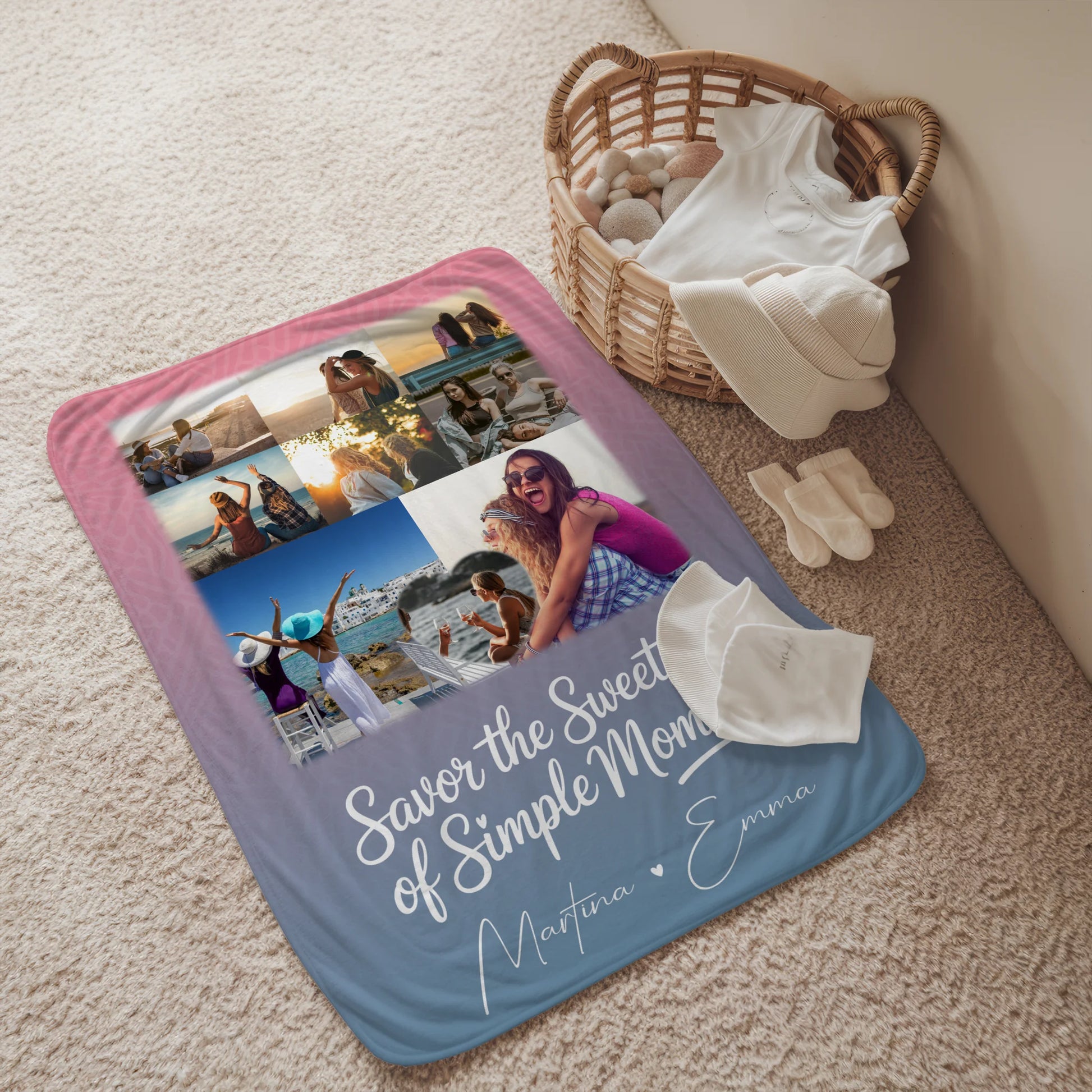 Personalisierte Kuscheldecke Mit Namen 8 Fotos und 1 Herz Foto Perfektes Geschenk 2