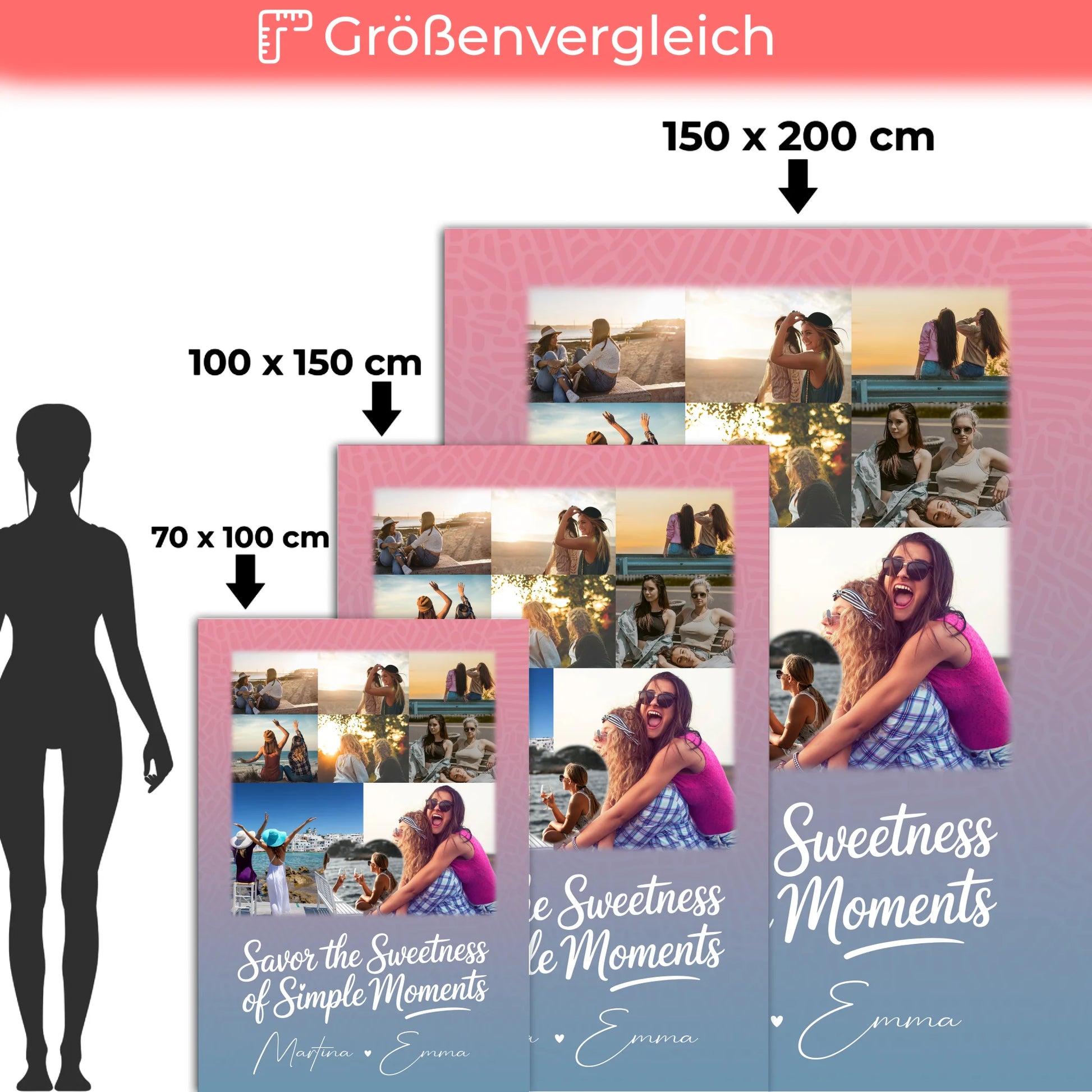 Personalisierte Kuscheldecke Mit Namen 8 Fotos und 1 Herz Foto Perfektes Geschenk 5