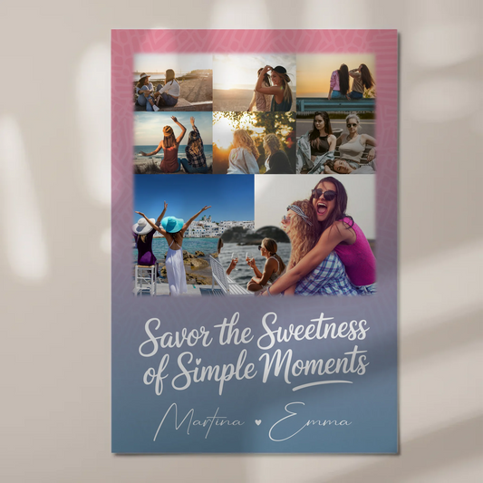 Personalisierte Fotogeschenk beste Freundin mit 8 Fotos und 1 Herz Foto individuell gestaltet 1