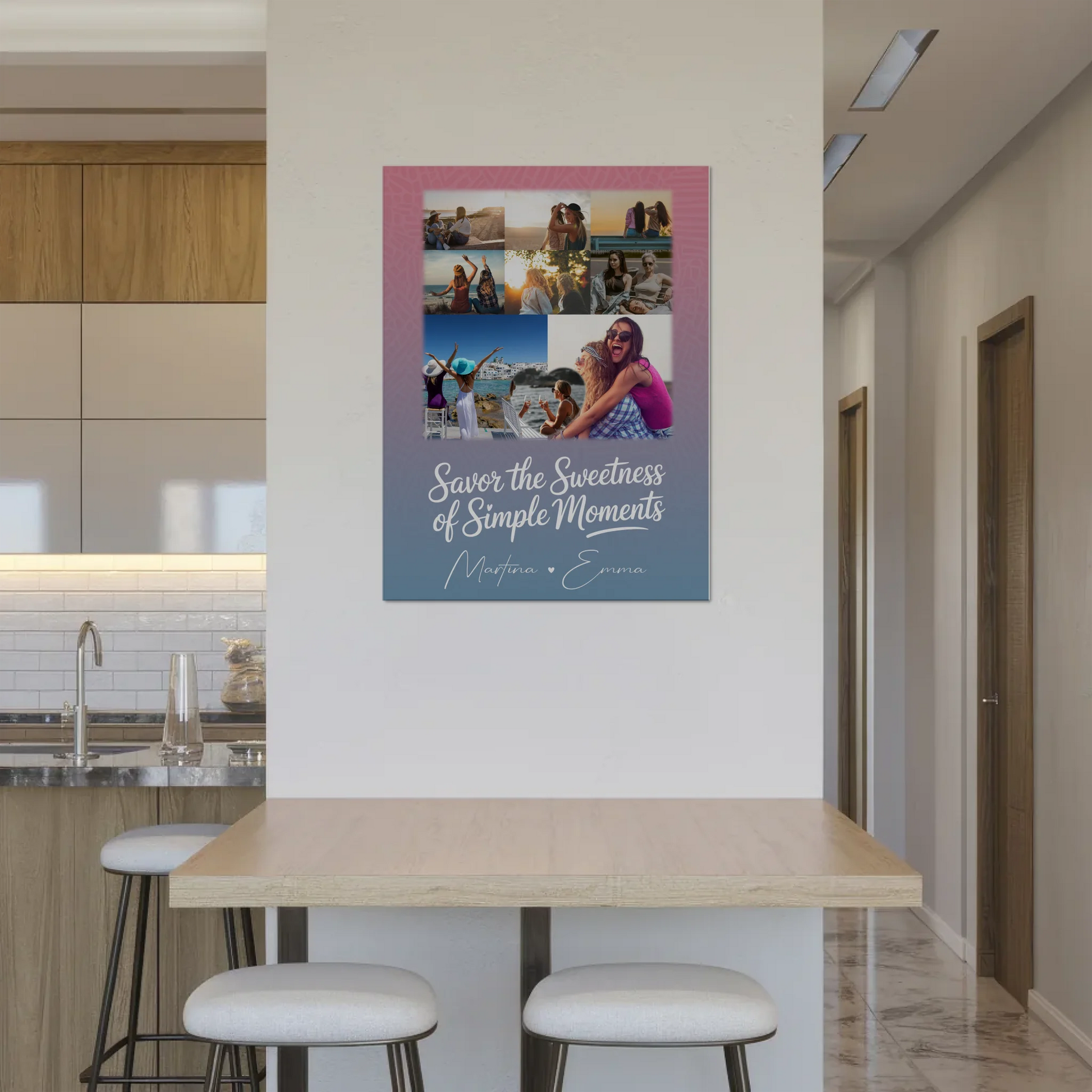 Personalisierte Fotogeschenk beste Freundin mit 8 Fotos und 1 Herz Foto individuell gestaltet 8