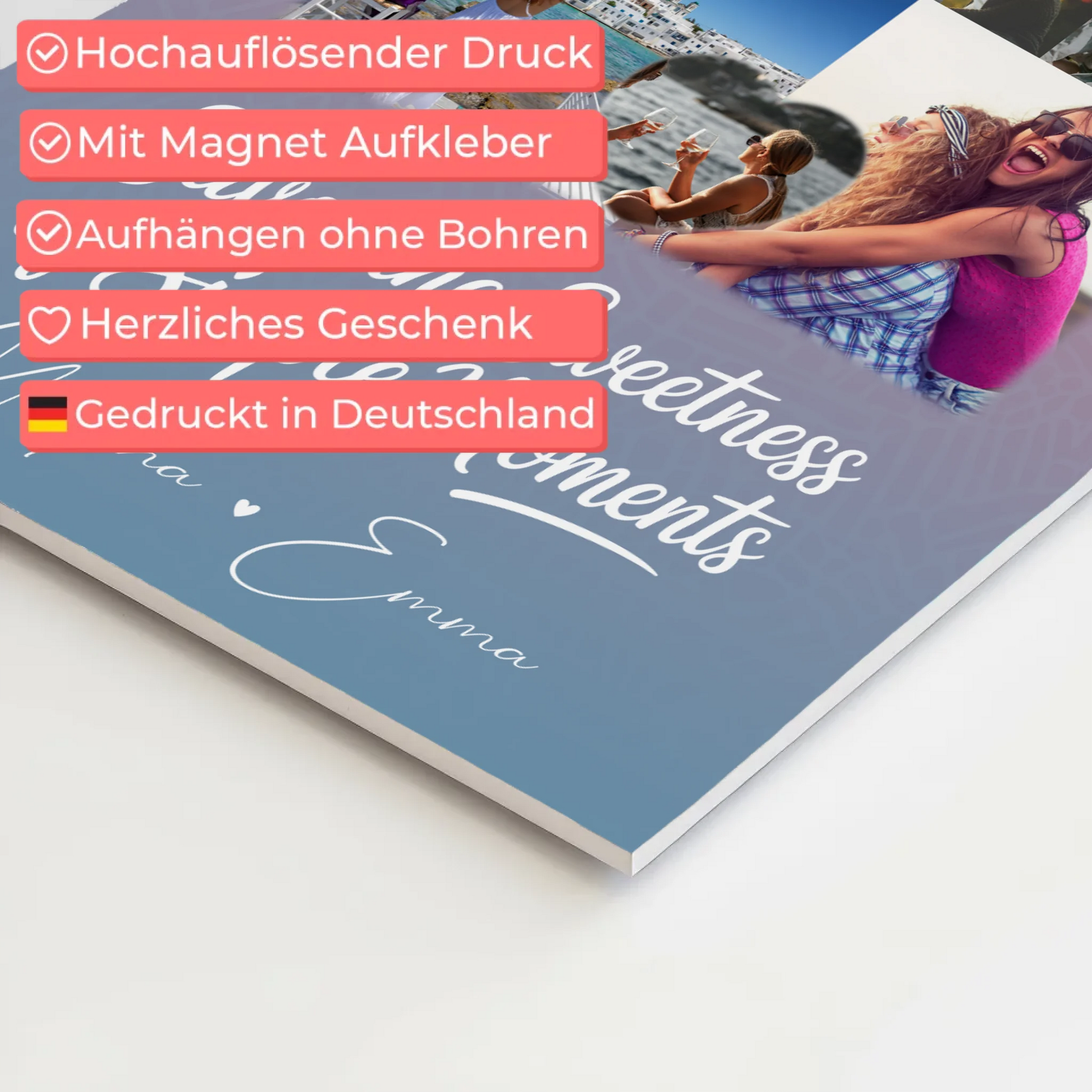 Personalisierte Fotogeschenk beste Freundin mit 8 Fotos und 1 Herz Foto individuell gestaltet 10