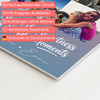 Personalisierte Fotogeschenk beste Freundin mit 8 Fotos und 1 Herz Foto individuell gestaltet