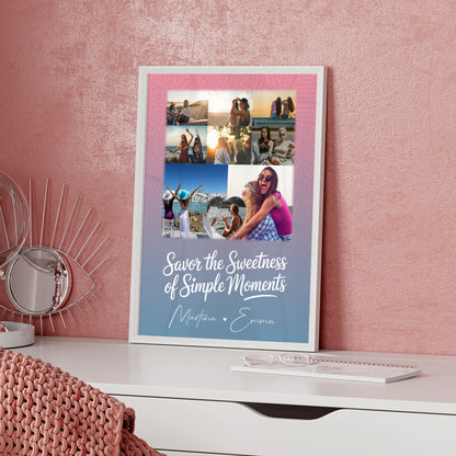 Beste Freundin Poster Personalisiert als Geschenkidee mit 8 Fotos & 1 Herz Foto