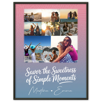 Beste Freundin Poster Personalisiert als Geschenkidee mit 8 Fotos & 1 Herz Foto