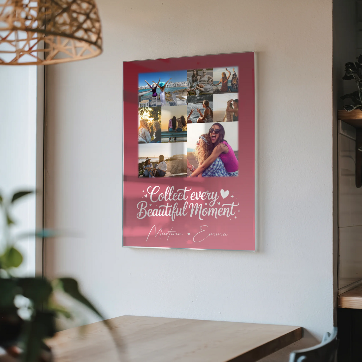 Personalisierte Beste Freundin Geschenk mit 9 Fotos – Individuelles Poster Leinwand Tasse