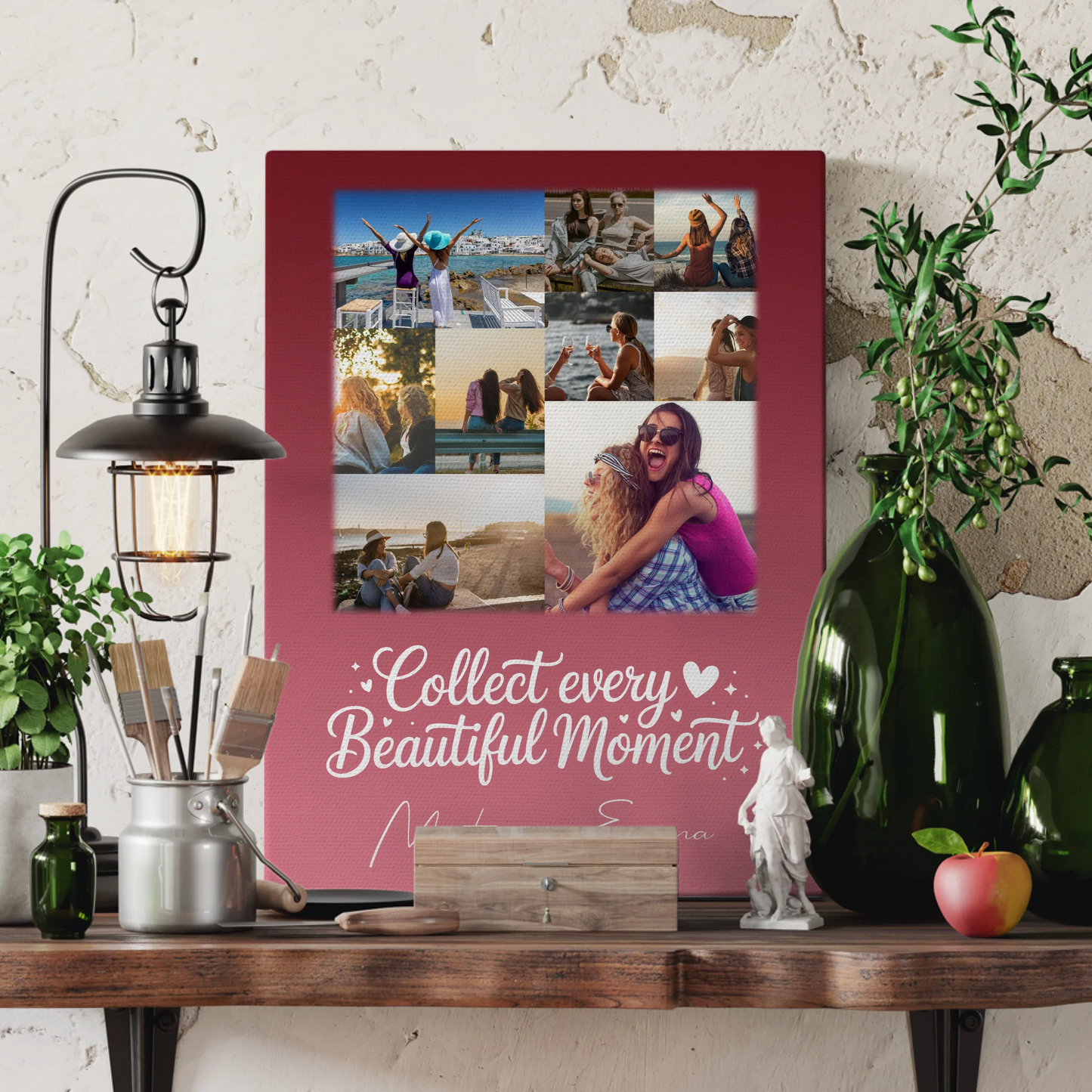 Personalisierte Leinwand für beste Freundin mit 9 Fotos – Individuelles Geschenk 3