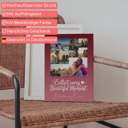 Personalisierte Leinwand für beste Freundin mit 9 Fotos – Individuelles Geschenk 5
