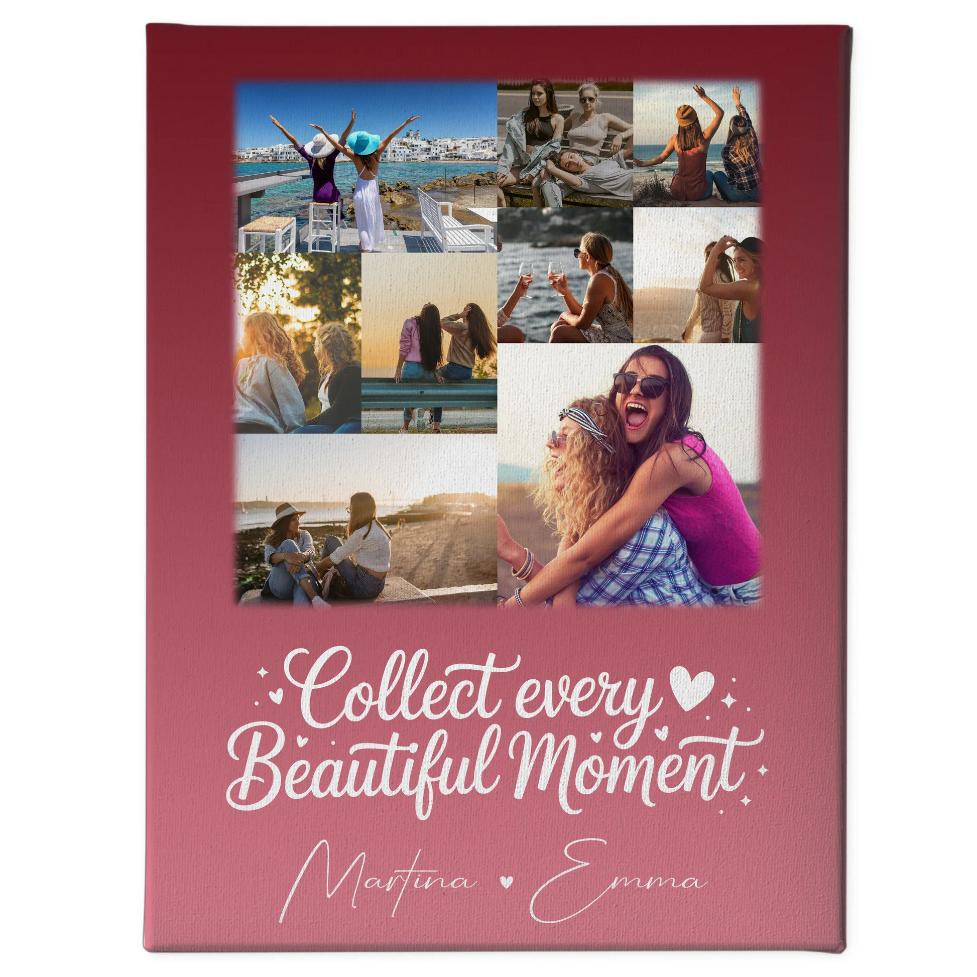 Personalisierte Leinwand für beste Freundin mit 9 Fotos – Individuelles Geschenk 1