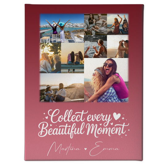 Personalisierte Leinwand für beste Freundin mit 9 Fotos – Individuelles Geschenk 1