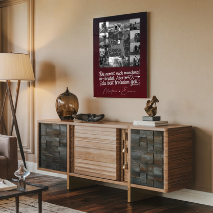 Personalisierte Fotogeschenke für beste Freundin mit 10 Fotos und Karte in der Mitte I got it from my mama