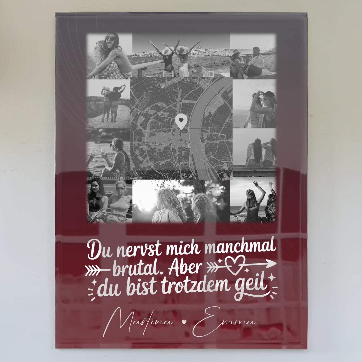 Personalisierte Fotogeschenke für beste Freundin mit 10 Fotos und Karte in der Mitte I got it from my mama