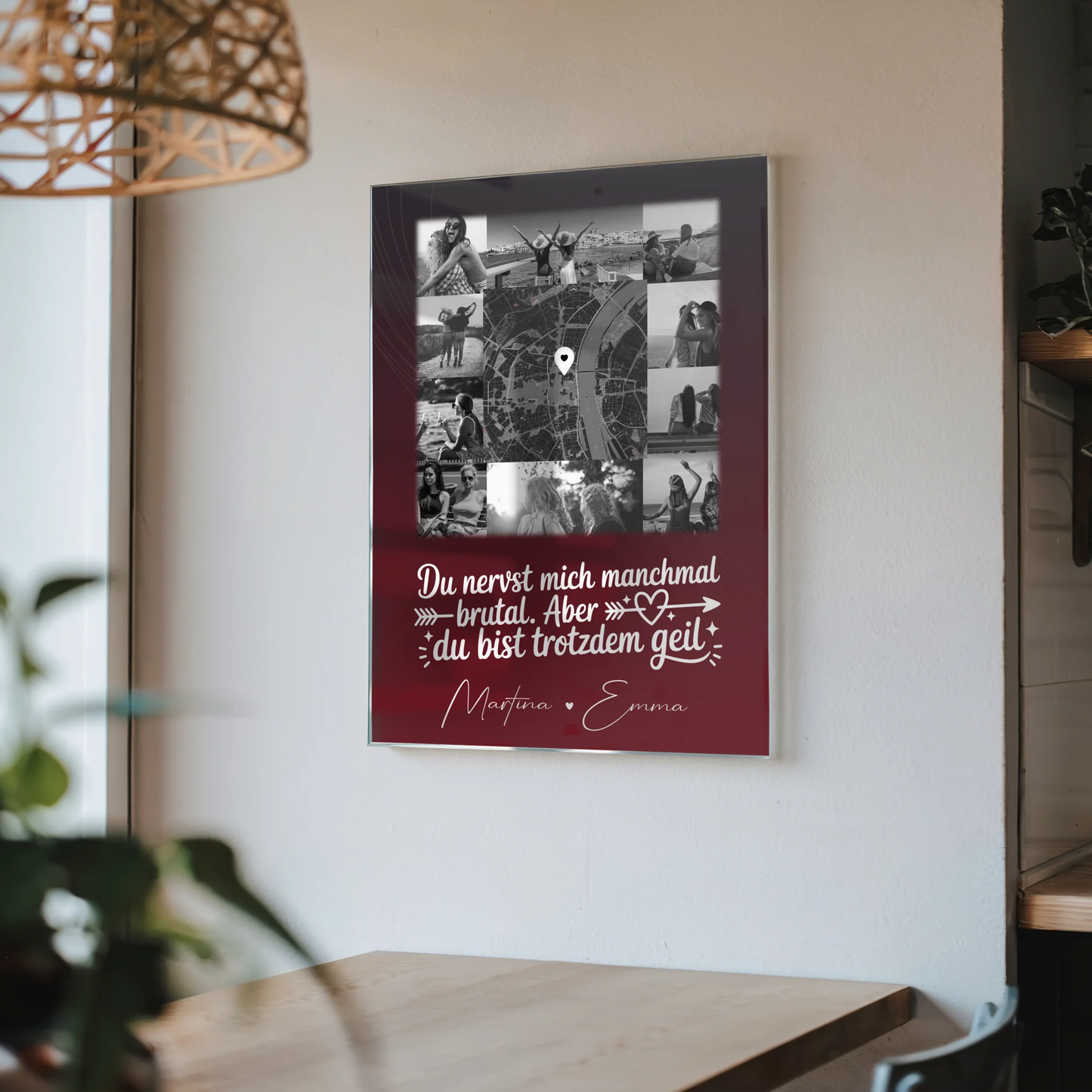 Personalisierte Fotogeschenke für beste Freundin mit 10 Fotos und Karte in der Mitte I got it from my mama