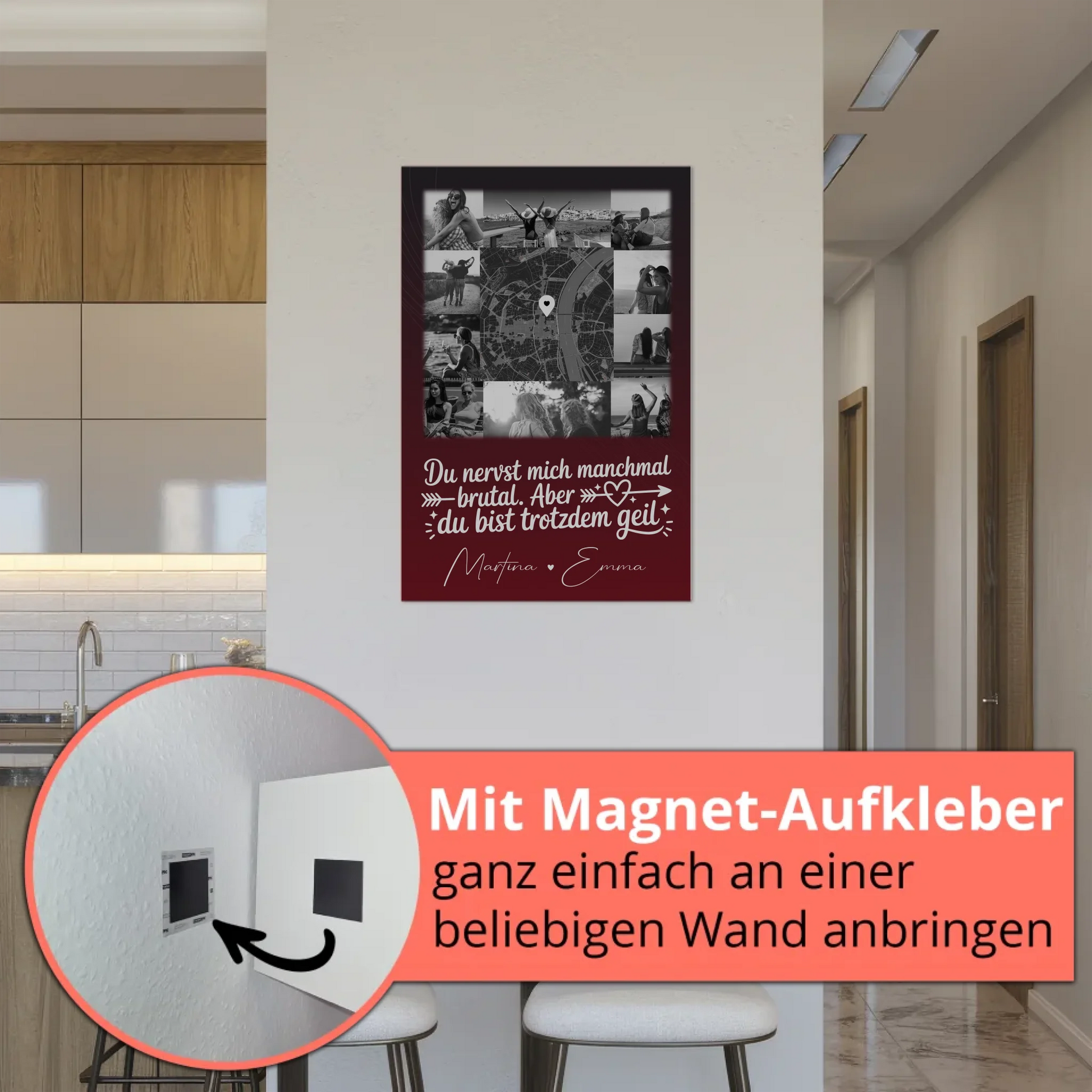 Personalisierte Geschenkidee für beste Freundin mit 10 Fotos und Karte in der Mitte I Got It From My Mama 5