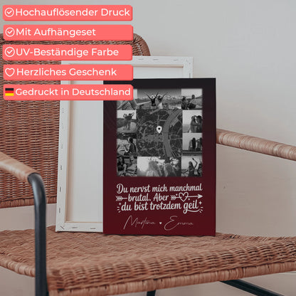 Freundinnen Bild Personalisiert Leinwand mit 10 Fotos und Karte in der Mitte I Got It From My Mama 5