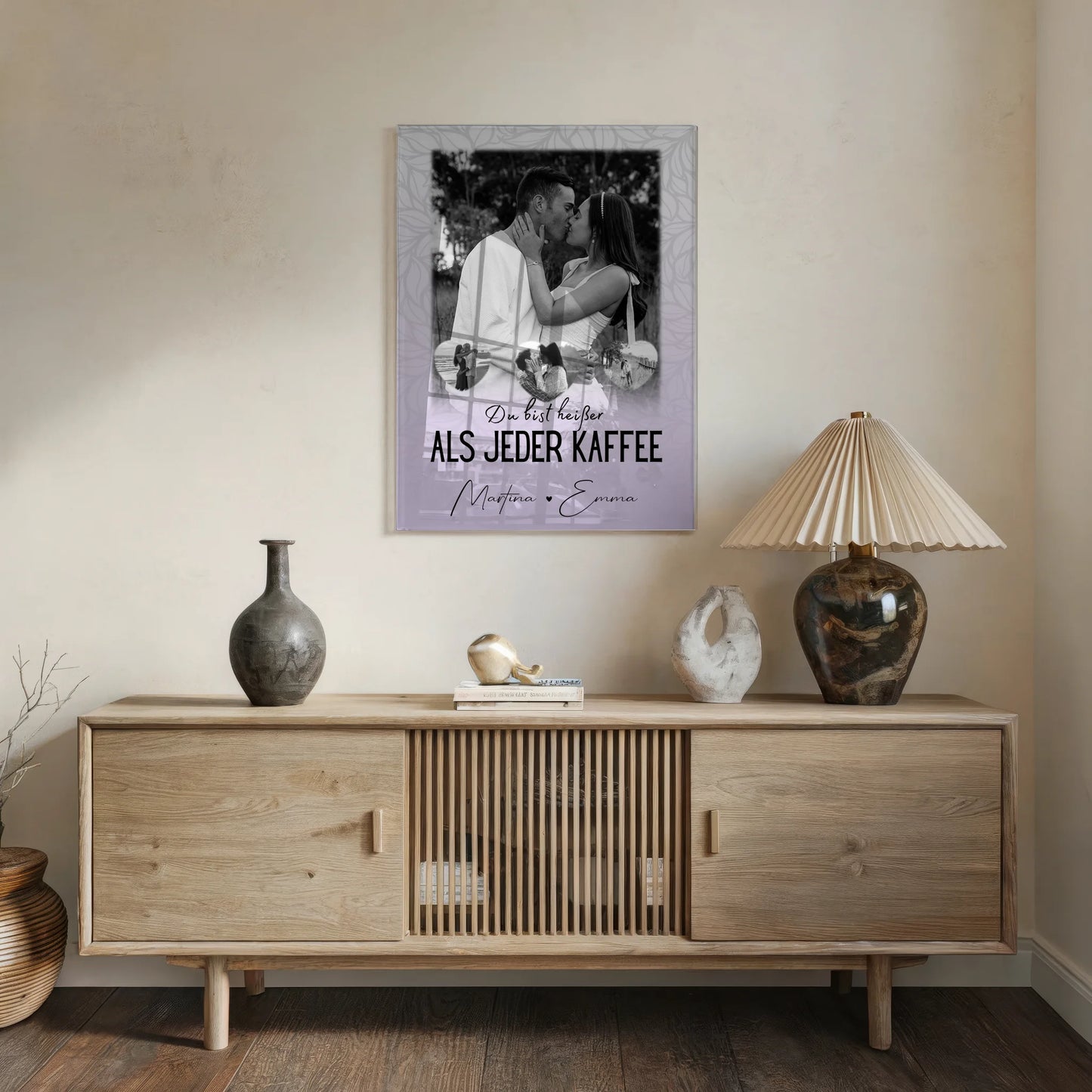 Personalisierte Geschenke Foto Acrylglas mit 1 Foto und 3 Herz Fotos Du Bist Heißer Als Jeder Kaffee