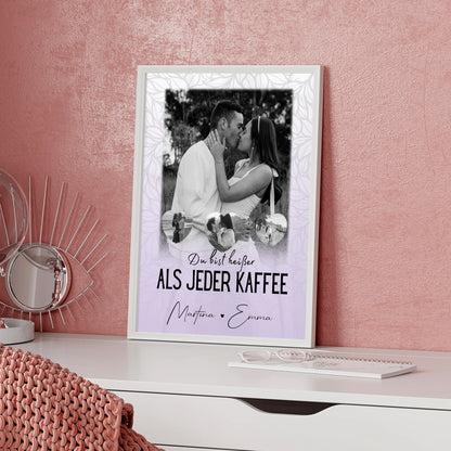 Partnerposter Personalisiert 1 Foto 3 Herzfotos Du Bist Heißer Als Jeder Kaffee
