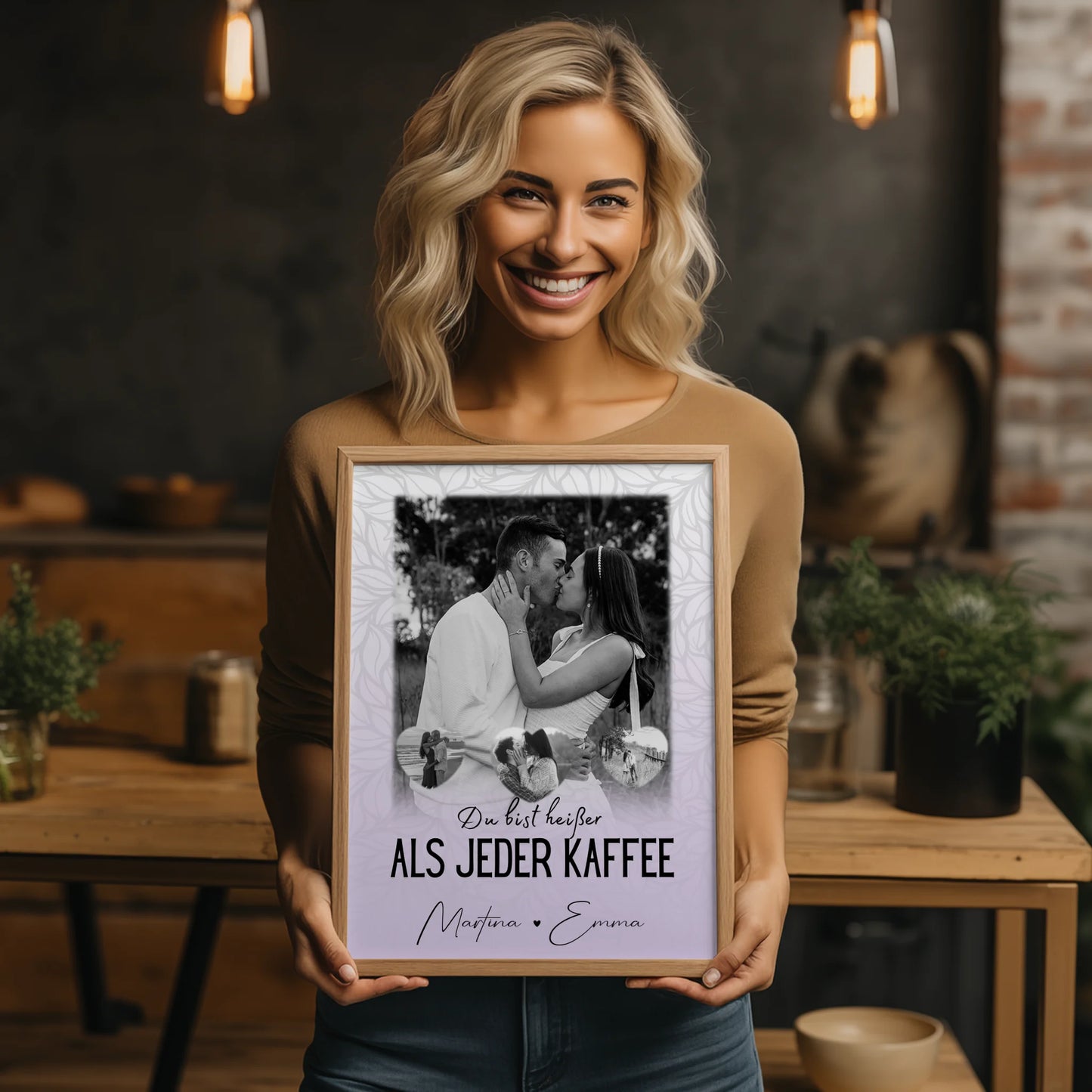 Partnerposter Personalisiert 1 Foto 3 Herzfotos Du Bist Heißer Als Jeder Kaffee