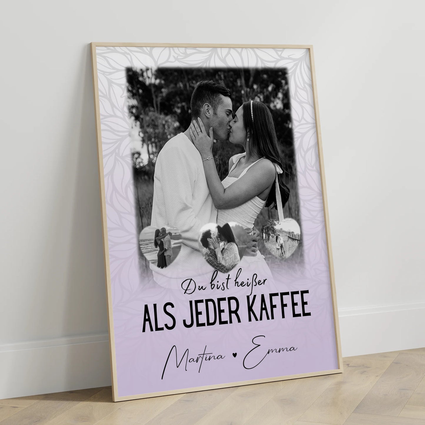 Partnerposter Personalisiert 1 Foto 3 Herzfotos Du Bist Heißer Als Jeder Kaffee