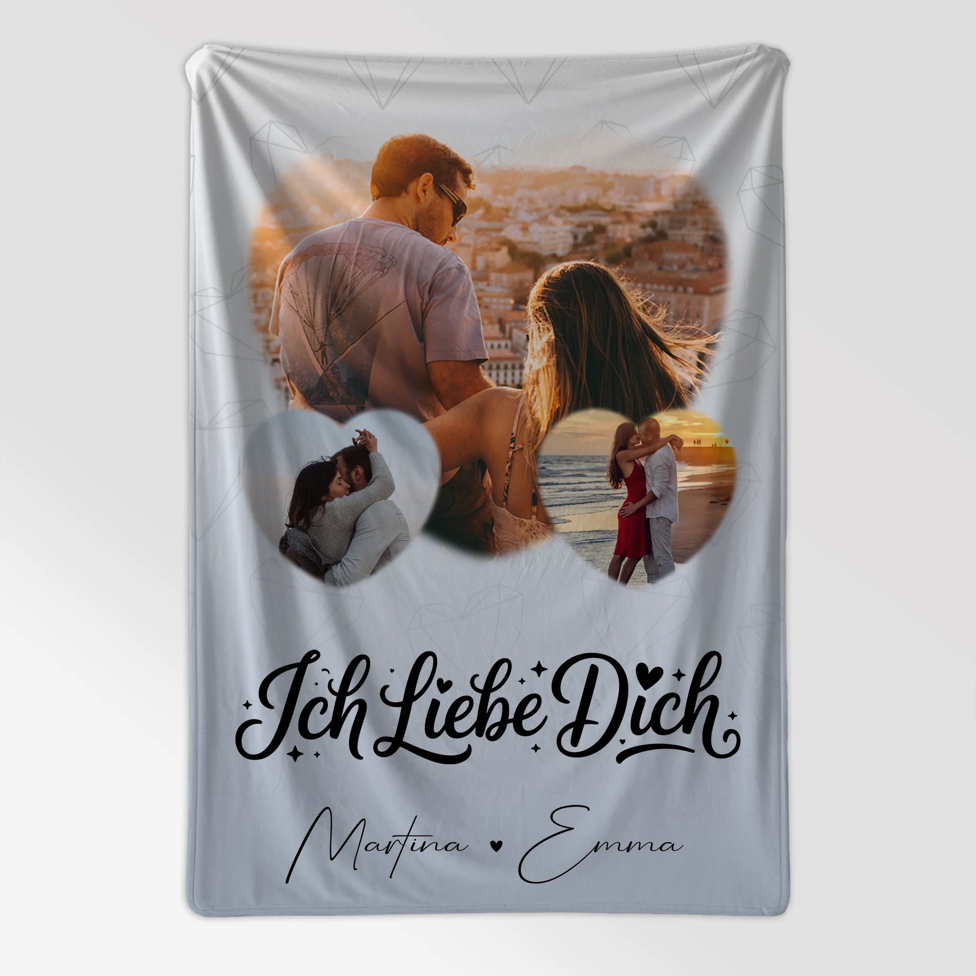 Personalisierte Decke Mit Namen 3 Herz Fotos Ich liebe Dich Geschenk 7