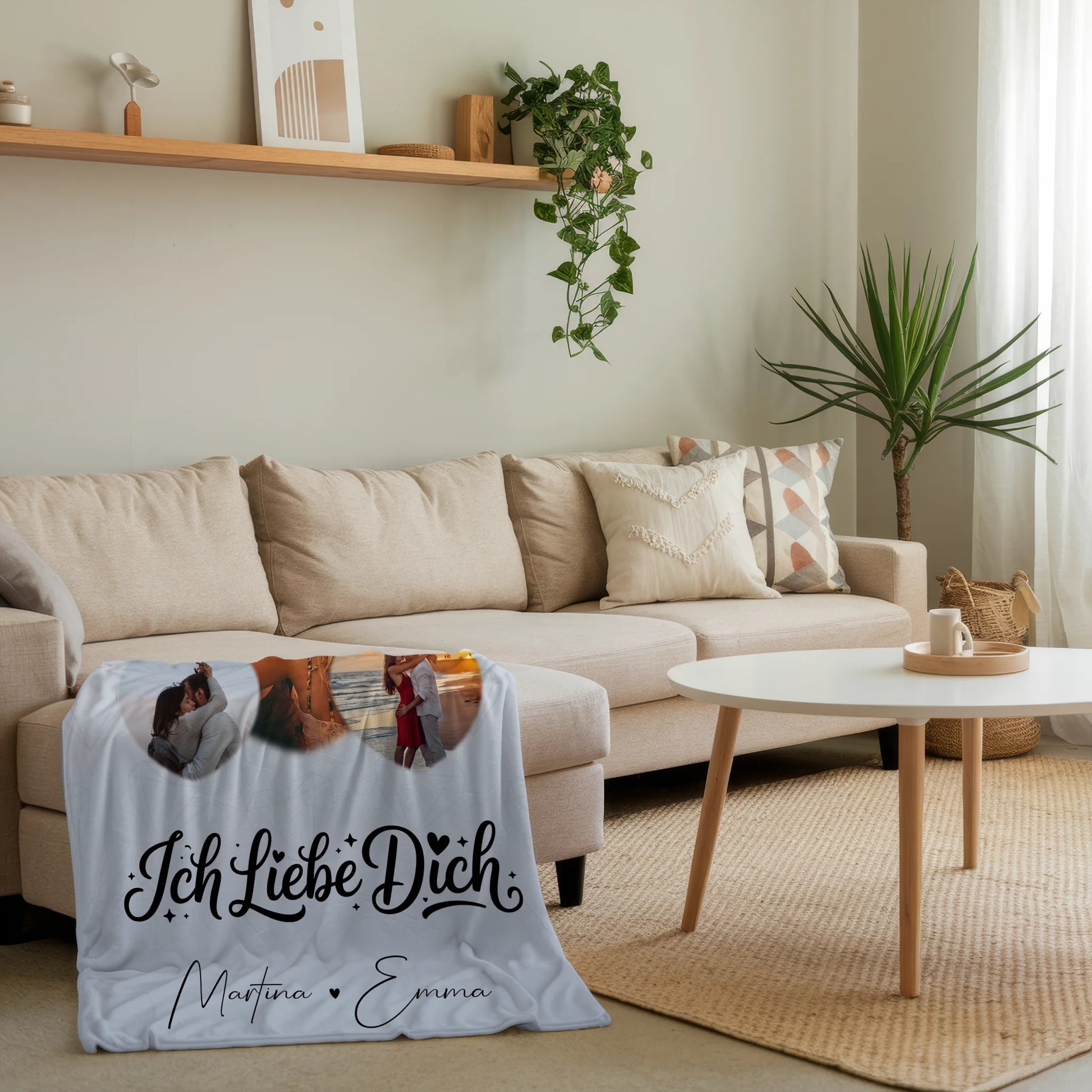 Personalisierte Decke Mit Namen 3 Herz Fotos Ich liebe Dich Geschenk 4