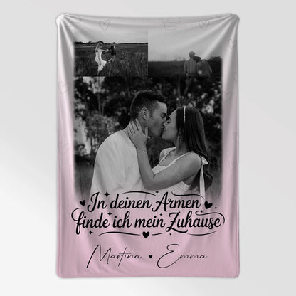 Kuscheldecke Mit Namen Und Motiv 3 Fotos In Deinen Armen Personalisiertes Geschenk 7