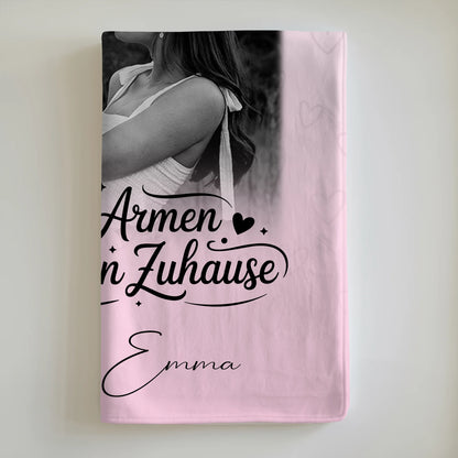 Kuscheldecke Mit Namen Und Motiv 3 Fotos In Deinen Armen Personalisiertes Geschenk 6